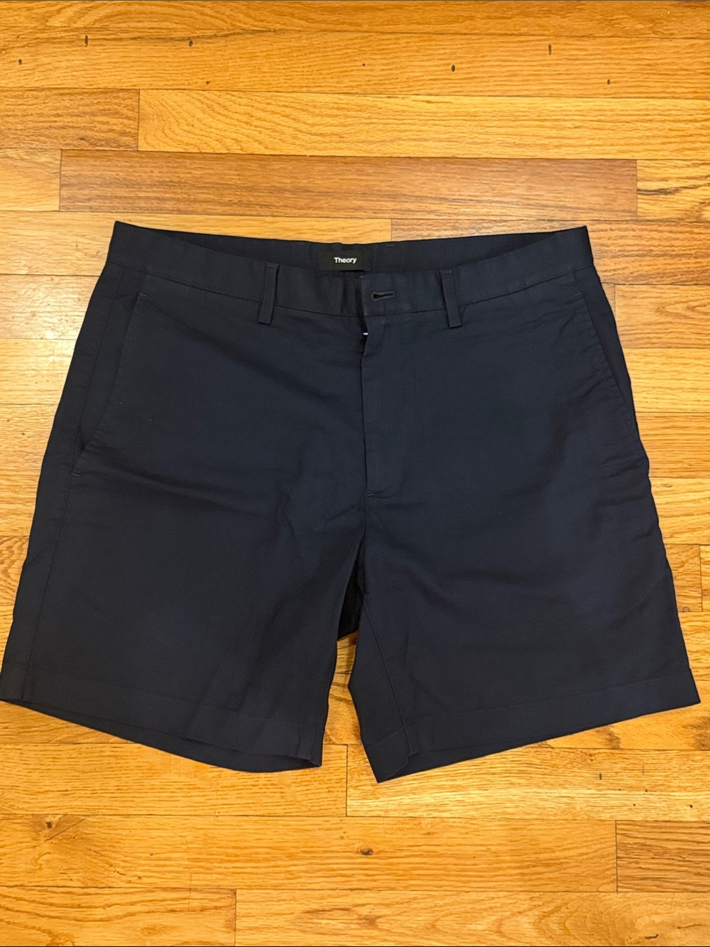 Theory Men's Dark Navy Flat Front Performance Shorts